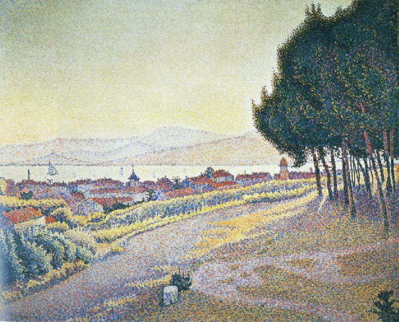 Paul Signac town at sunset saint tropez France oil painting art
